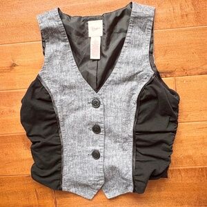 Candie's Y2K Cropped Vest Womens L - Linen-Blend‎